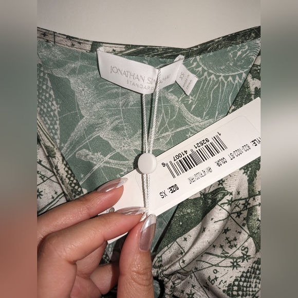 6. NWT JONATHAN SIMKHAI ELIZA PRINTED CUT OUT MIDI SLIP DRESS IN ARMY ASTROLOGY - Picture 3 of 4